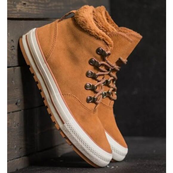 Converse Shoes - Converse All Star Ember Boot Hi Hazel Brown Suede Fur Lined Women’s 7 557933C